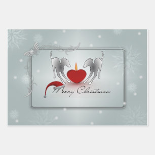 Italienisches Greyhound Frohe Weihnachten Geschenkpapier Set