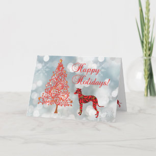 Italienisches Greyhound Happy Holidays Feiertagskarte