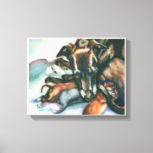 Italienisches Greyhound mit neugeborenen Welpen