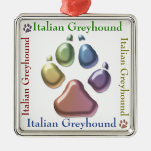 Italienisches Greyhound Ornament Aus Metall