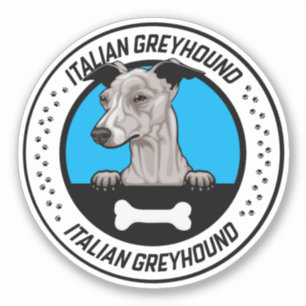 Italienisches Greyhound Peeking Illustration Abzei Aufkleber