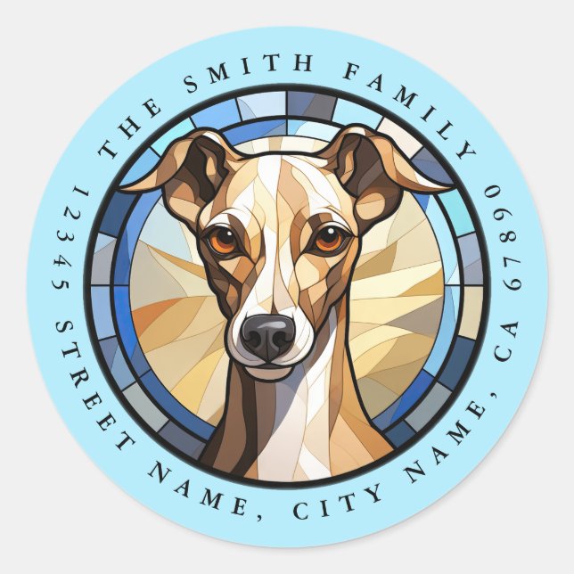 Italienisches Greyhound Round Stickers (Vorderseite)