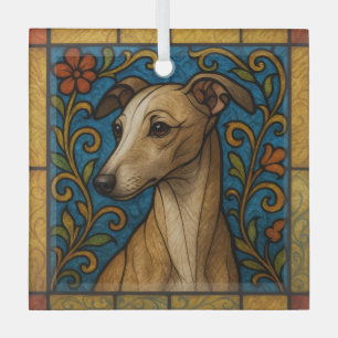 Italienisches Greyhound "Stains Glass" Ornament Aus Glas