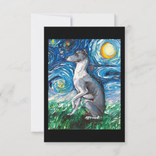 Italienisches Greyhound Starry Night Whippet Hund  Dankeskarte