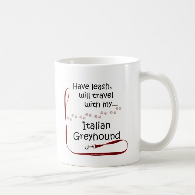 Italienisches Greyhound Travel Leash Kaffeetasse (Rechts)