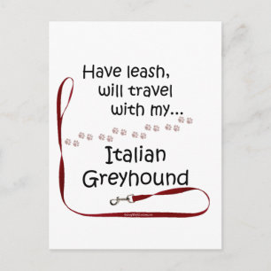 Italienisches Greyhound Travel Leash Postkarte