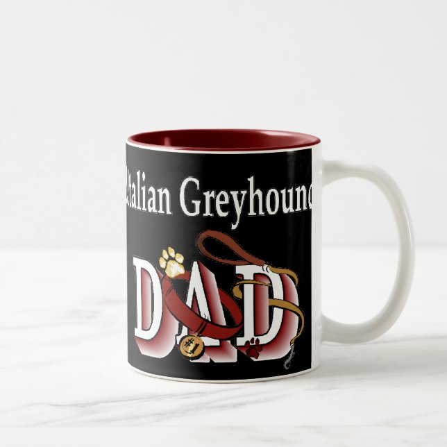 Italienisches Greyhound Vater Geschenke Zweifarbige Tasse (Rechts)