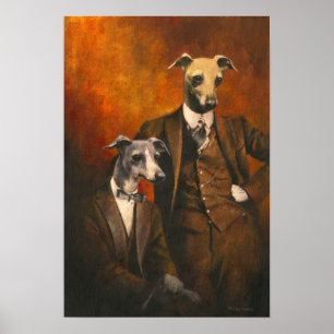 Italienisches Greyhound Vintag Gentlemen Poster