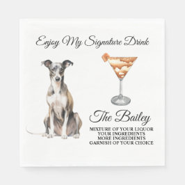 Italienisches Greyhound Wedding Signature Drink Na Serviette