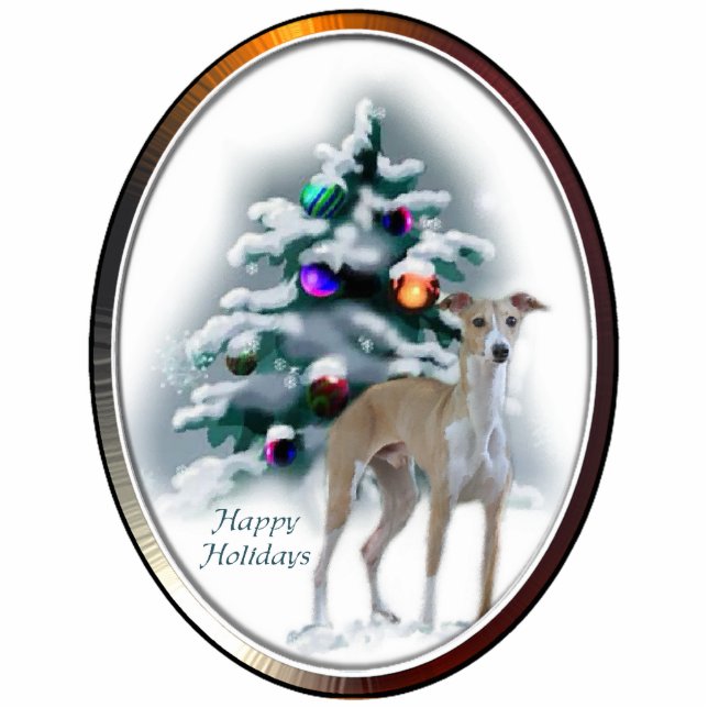 Italienisches Greyhound Weihnachtsgeschenk Fotoskulptur Ornament (Vorne)