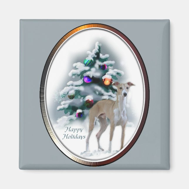 Italienisches Greyhound Weihnachtsgeschenk Magnet (Vorne)