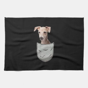 Italienisches Greyhound Whippet Brustpocket für Hu Geschirrtuch