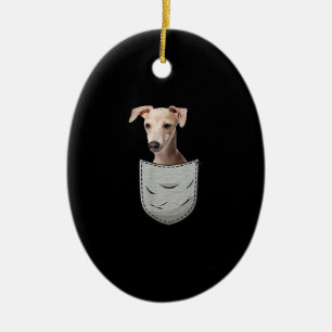 Italienisches Greyhound Whippet Brustpocket für Hu Keramik Ornament