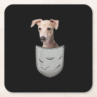 Italienisches Greyhound Whippet Brustpocket für Hu Rechteckiger Pappuntersetzer