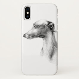 Italienisches Greyhound Whippet Hundportrait zeich Case-Mate iPhone Hülle