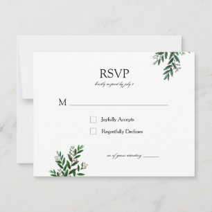 Italienisches Grün Moderne Elegante Rustikale Reak RSVP Karte