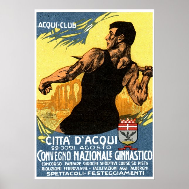 Italienisches Gymnastikposter 1920 Poster (Vorne)