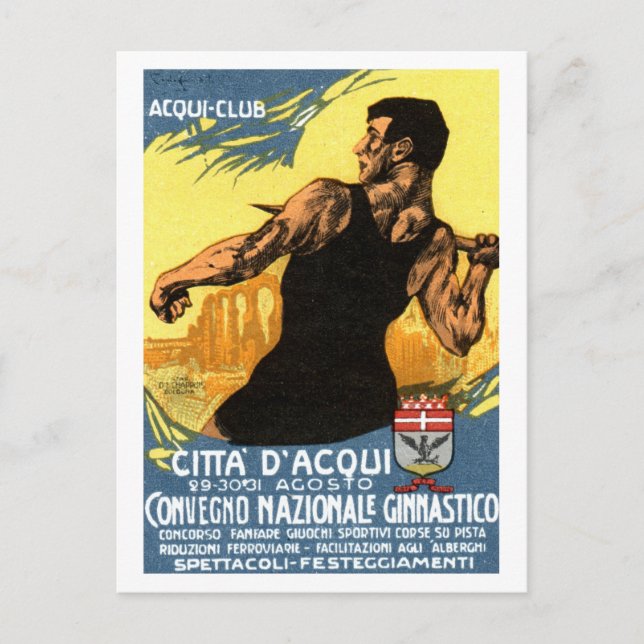Italienisches Gymnastikposter 1920 Postkarte (Vorderseite)