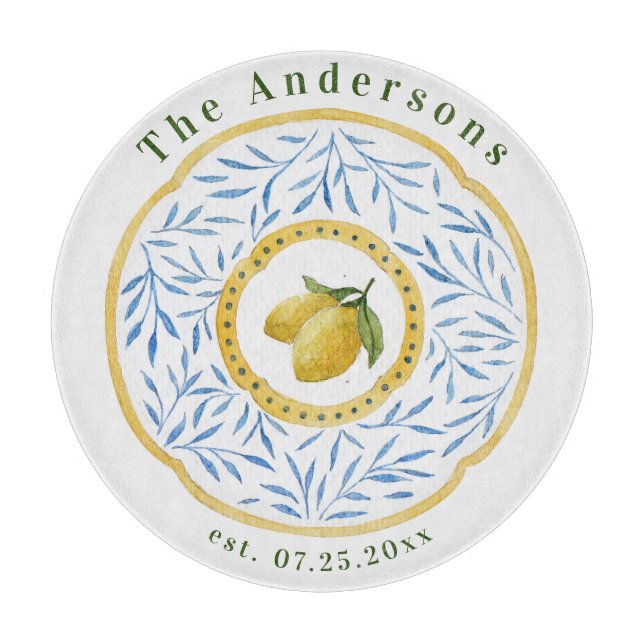 Italienisches Hartglas Schneidebrett (Vorderseite)