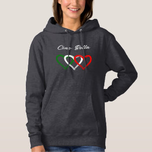 Italienisches Herz Ciao Bella Ihr Text Hoodie