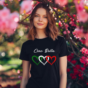 Italienisches Herz Ciao Bella Ihr Text T-Shirt