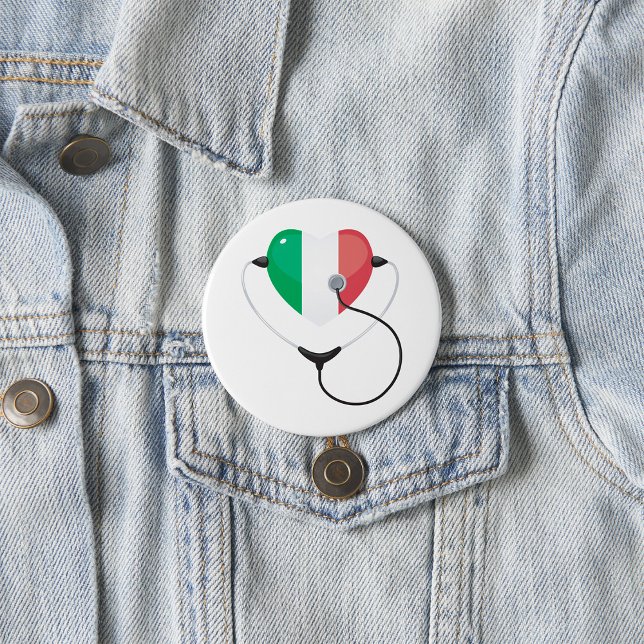 Italienisches Herz mit Stethoscope Gesundheitswese Button (Von Creator hochgeladen)