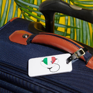 Italienisches Herz mit Stethoscope Gesundheitswese Gepäckanhänger