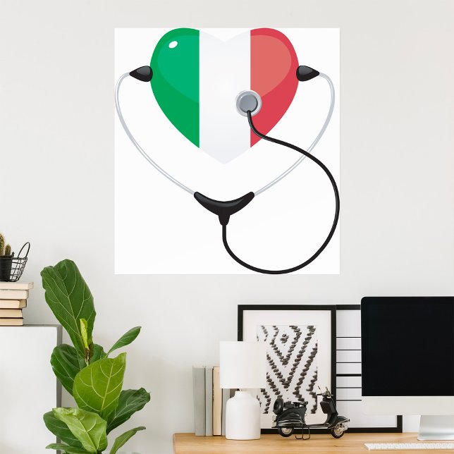 Italienisches Herz mit Stethoscope Gesundheitswese Poster (Von Creator hochgeladen)