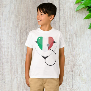 Italienisches Herz mit Stethoscope Gesundheitswese T-Shirt