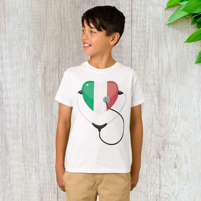 Italienisches Herz mit Stethoscope Gesundheitswese T-Shirt (Von Creator hochgeladen)
