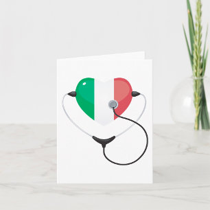 Italienisches Herz mit Stethoskop Gesundheitswesen Karte