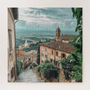 Italienisches Hilltop Village über den Rolling Hil Puzzle