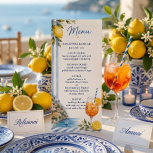 Italienisches Hochzeitsmenü Amalfi-Küste mit Zitro Menükarte