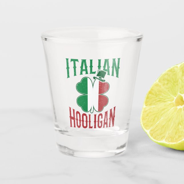 Italienisches Hooligan-Kleeblatt Schnapsglas (Vorderseite)