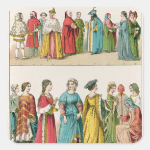 Italienisches Kleid Quadratischer Aufkleber