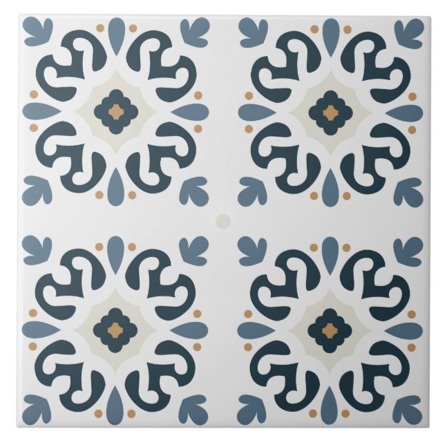 Italienisches Kunstwerk Azulejos Mediterblau Fliese (Vorderseite)