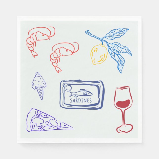 Italienisches Küstenessen Serviette (Vorderseite)