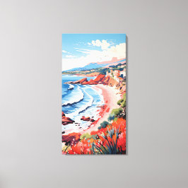 Italienisches Küstenort-Leinwand-Kunstwerk Leinwanddruck