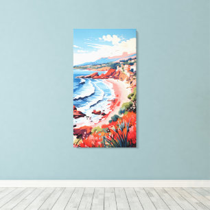 Italienisches Küstenort-Leinwand-Kunstwerk Leinwanddruck