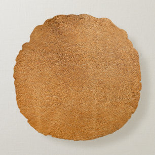 Italienisches Lambskin-Leder: Vintage Textur Rundes Kissen