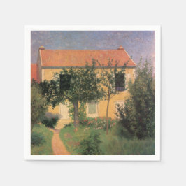 Italienisches Landhaus mit rotem Dach Serviette