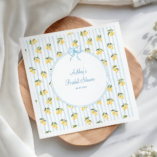 Italienisches Lemon Blue Bow Brautparty Paper Serviette