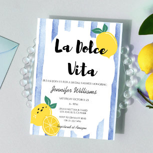Italienisches Lemon Brautparty Blue Dolce Vita Doo Einladung