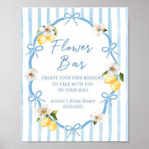 Italienisches Lemon Brautparty Blume Bar Poster