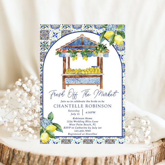 Italienisches Lemon-Brautparty frisch vom Markt Einladung (Von Creator hochgeladen)