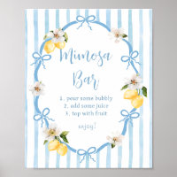 Italienisches Lemon Brautparty Mimosa Bar Poster