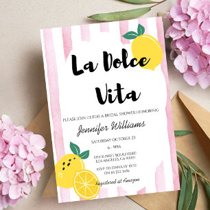 Italienisches Lemon Brautparty Pink Dolce Vita Doo Einladung