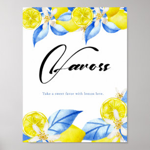 Italienisches Lemon Floral Brautparty bevorzugt Poster