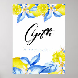 Italienisches Lemon Floral Brautparty Geschenke Poster