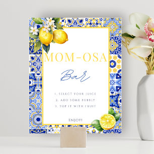 Italienisches Lemon Momosa Bar Baby Dusche Schildk Poster
